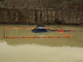 gold rush   turbidity curtains around pump