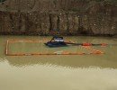 gold rush turbidity curtains around pump