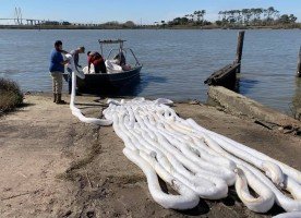 sorbent boom deployment   texas boom co