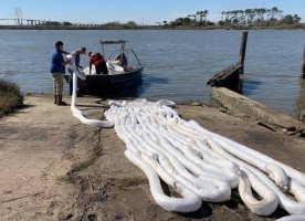 sorbent boom deployment texas boom co