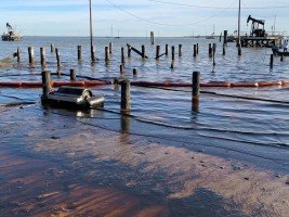 tbc oil containment boom and skimmer deployment   tabbs bay