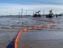 tbc oil containment boom deployment   tabbs bay